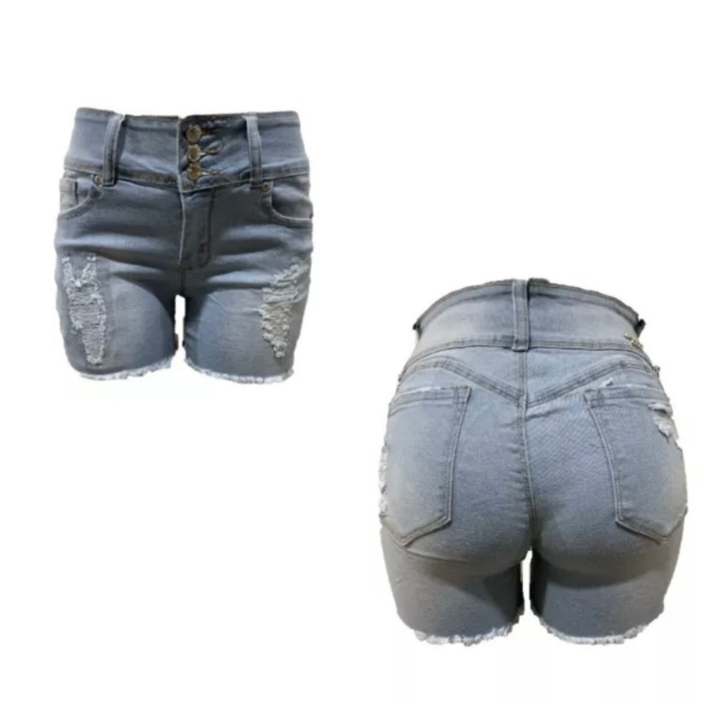 New Tush push Colombian light blue rip shorts